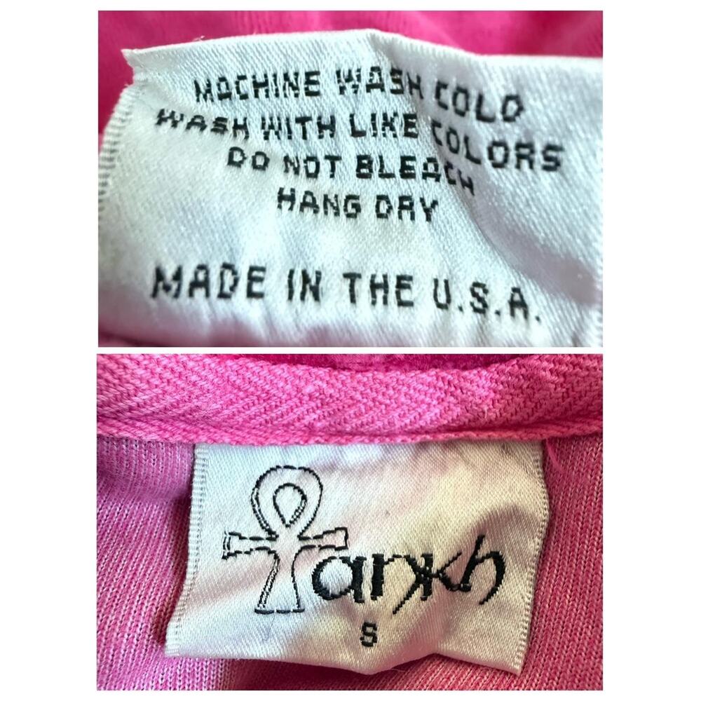 Vintage Ankh Y2K Hoodie Pink Velour Rhinestone Track Jacket Zip Up USA Bling - Picture 5 of 11